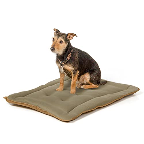 Wallace & Jones | Wendedecke pflegeleicht waschbar bis 95°C - gepolsterte Indoor/Outdoor Liegedecke für Hunde | Hundedecke - 75 x 55 cm - Braun/Oliv von Wallace & Jones