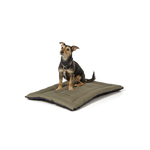 Wallace & Jones | Wendedecke pflegeleicht waschbar bis 95°C - gepolsterte Indoor/Outdoor Liegedecke für Hunde | Hundedecke - 75 x 55 cm - Dunkelblau/Oliv von Wallace & Jones