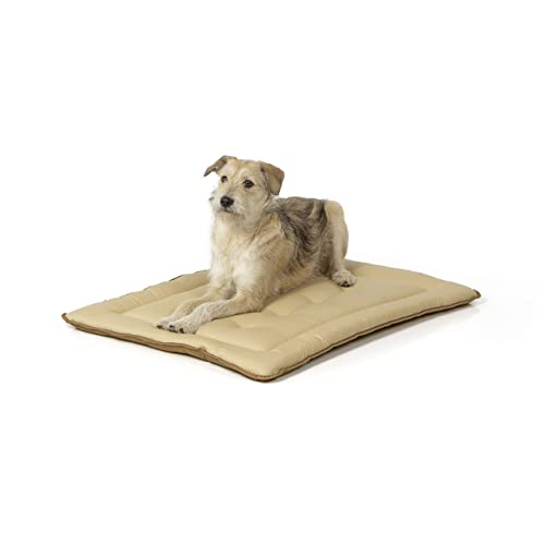 Wallace & Jones | Wendedecke pflegeleicht waschbar bis 95°C - gepolsterte Indoor/Outdoor Liegedecke für Hunde | XL - 90 x 70 cm - Beige/Braun von Wallace & Jones