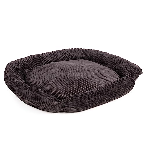 Wallace & Jones | Hundebett Cordo - Breitcord-Obermaterial samtweich - schwarz | L | ca. 130 x 125 x 25 cm von Wallace & Jones