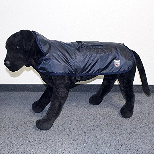 Wallace & Jones | Hundemantel Eisbär | Regenmantel | Rain Coat Pocket Dunkelblau Rückenlänge ca. 95cm von Wallace & Jones