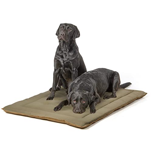 Wallace & Jones | Wendedecke pflegeleicht waschbar bis 95°C - gepolsterte Indoor/Outdoor Liegedecke für Hunde | XL - 110 x 80 cm - Braun/Oliv von Wallace & Jones