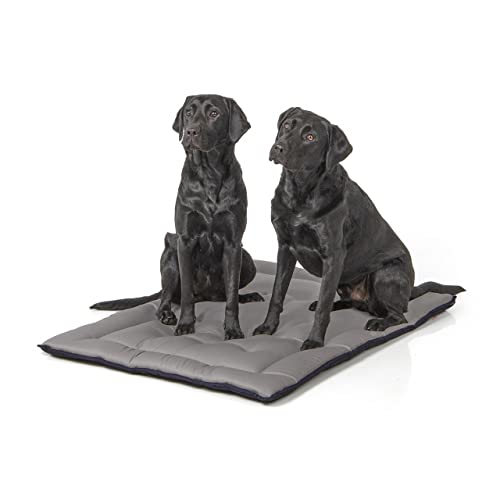 Wallace & Jones | Wendedecke pflegeleicht waschbar bis 95°C - gepolsterte Indoor/Outdoor Liegedecke für Hunde | XL - 110 x 80 cm - Schwarz/Grau von Wallace & Jones