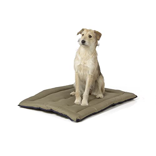 Wallace & Jones | Wendedecke pflegeleicht waschbar bis 95°C - gepolsterte Indoor/Outdoor Liegedecke für Hunde | XL - 90 x 70 cm - Dunkelblau/Oliv von Wallace & Jones