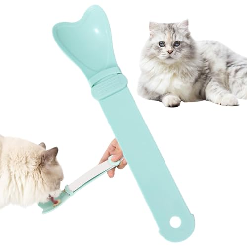 Walopola Cat Strip Squeeze Löffel, Cat Strip Squeezer - Katzen-Snackschaufel, herzförmiger Streifen-Quetschlöffel | Tragbarer Weithals-Katzenfutterlöffel, Katzenfutterspender, Katzenleckerli-Löffel von Walopola