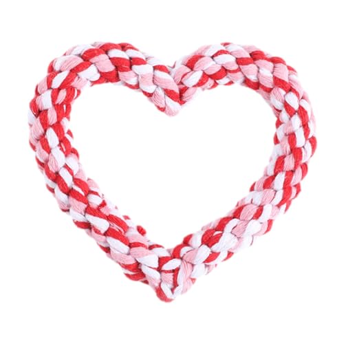 Walopola Heart Rope Dog Toy, Valentine's Day Dog Chew Rope, Dog Rope Chew Toys Heart Shaped Rope Dog Chew Toys, Valentine Pet Teeth Toy Calm Down Toy for Puppy von Walopola