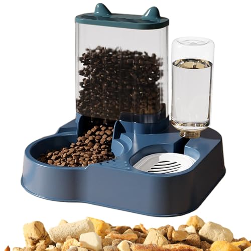 Walopola Hundefutterspender Automatisch | Katze Wasserspender Futter Pet Feeder | Hundefutterschale, Katzennäpfe Große Kapazität, Futteraufbewahrungsbehälter für Hunde Katzen von Walopola