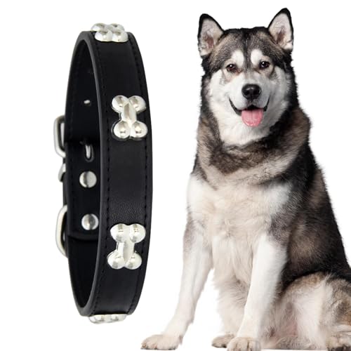 Walopola Strapazierfähige Hundehalsbänder - Atmungsaktives Hundehalsband Leder - Basic Hundehalsbänder für kleine, mittlere, große Hunde und Welpen von Walopola