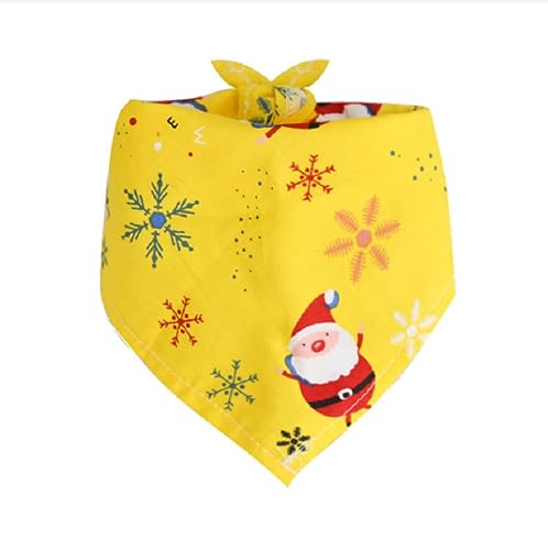 Wambere Haustier Bandanas Weihnachts Hunde Bandana Kopftücher Hundehalstuch Dreieckstuch Hundelätzchen Hundehalstücher Weihnachten Halstuch Deko für Kleines Mittelgroß Hund Haustier,Gelb,L-62×43×43cm von Wambere