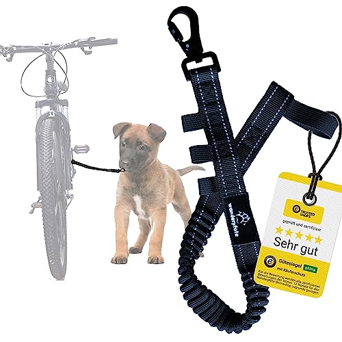 Wanderpfote Fahrradleine Hund – Optimaler Hund-Fahrrad-Abstandhalter für die Stadt & Natur – Hundeleine Fahrrad Hundehalter oder Fahrradhalterung Hund - Besser & Sicherer als Fahrradstange von Wanderpfote