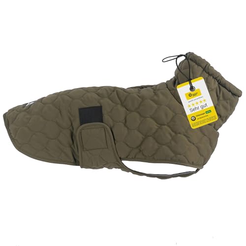 Wanderpfote Hundemantel in Grün, Größe XS – Steppjacke Hundejacke Stilvoll und Elegant – Hundemantel Wasserdicht – optimal für kleine Hunde – Hundemantel Winter, Wintermantel Hund von Wanderpfote