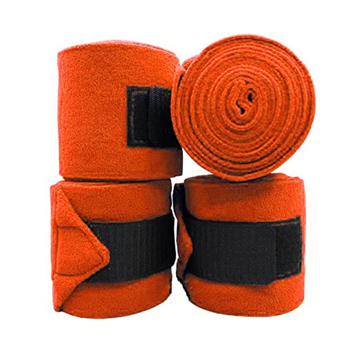 Wandrola Polo Beinbandagen aus weichem Fleece, Orange, 4 Stück von Wandrola