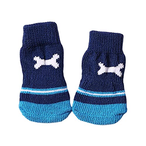 Wangduodu Hundepfotenschutz, doppelseitige Anti-Rutsch-Socken mit verstellbaren Riemen, 2 Paar Schutzsocken auf Hartholzböden, Haustier-Innenbekleidung von Wangduodu
