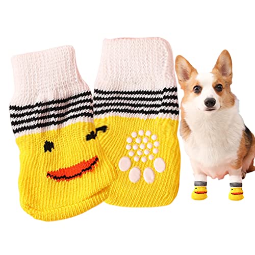 Pfotensocken | Hundeschuhe für Hartholzböden mit Traktionskontrolle – Pfotenschutz für Welpen, kleine, mittelgroße und große Hunde, Haustierzubehör von Wangduodu