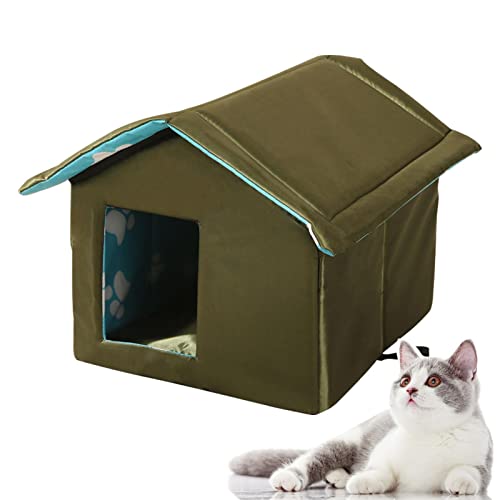 Wasserdichtes Katzenhaus, Outdoor-Katzenhaus für den Winter, Katzen-Unterschlupf, Outdoor-Bett, Katzenhütte, warme Höhle, Haustier-Unterschlupf für wilde Katzen, streunende Katzen, kleine Hunde von Wangduodu