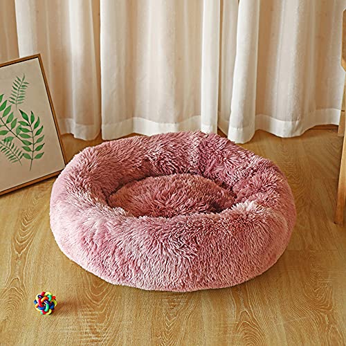 Hundebett, Rund Donut Hundebett Großes Katzenbett, Haustierbett Matte für warmes Schlafen, flauschiges Haustierbett geeignet für kleine, mittlere und große Haustiere, rutschfest, waschbar von Wangle