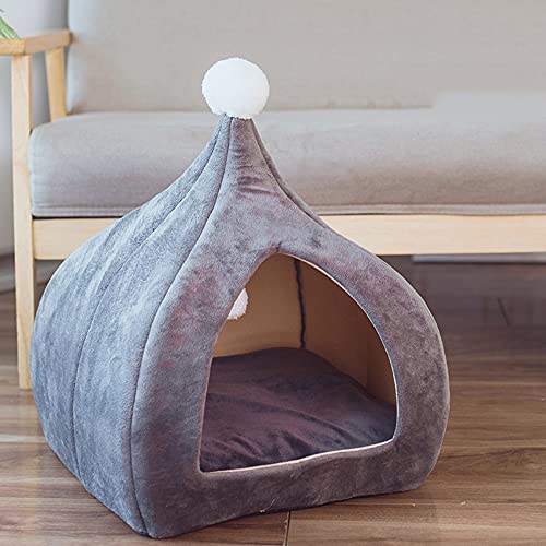 Katzenhöhle, kleines Hundezelt, Würfel-Katzenhaus-Bett mit abnehmbarem waschbarem Kissen, weich, warm, Haustierzelt, Höhle, Schlafhaus für Kätzchen, Kaninchen, Katzen, Hunde, Größe M von Wangle