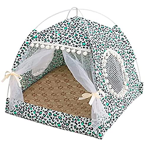 Katzenzelt Höhle Bett für kleine Hunde, Sommer tragbares Katzenbett Katzenzelt Katzenhaus Bequemes Bett mit Matte, Niedliche Haustierhöhle, Ultra Soft Cat Iglu-Bett, 48 x 48 x 46 cm, Typ 4 von Wangle