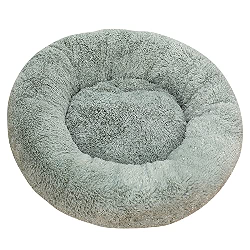 Plüsch-Hundebett, Donut-Haustierbett, warm, für große und mittelgroße Hunde, weiches rundes Haustiernest, rutschfeste Unterseite, maschinenwaschbar, grün, 120 cm von Wangle