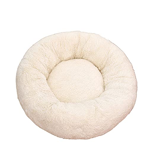 Plüsch-Hundebett, Donut-Haustierbett, warm, für große und mittelgroße Hunde und Katzen, weich, rund, rutschfeste Unterseite, maschinenwaschbar, 60 cm von Wangle