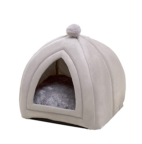 Rutschfestes Haustierbett, Iglu-Bett mit Kissen, faltbar, weiches Sofa, gemütliches Höhlenbett, warmes Haus, Zelt, Höhle für Innen, Katzen, kleine Hunde, Welpen, Haustiere von Wangle