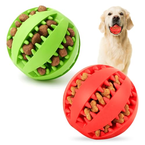 Wanheart Leckerli-Ball für Hunde, ungiftig, bissfest, Spielzeug für die Zahnreinigung von Haustieren, Spielzeugball für kleine, mittelgroße und große Hunde, Zahnreinigung, Kautraining, IQ-Training von Wanheart