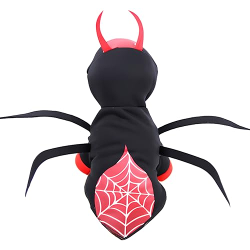 Wantee Hundemantel, niedliches Halloween-Cosplay, Hundekäfer, Spinne, Sweatshirt, verrücktes Spinnennetz-Muster, Outfits für kleine Hunde, dicker, PRT-Pullover, CCCV, Schwarz 02, Größe XS von Wantee