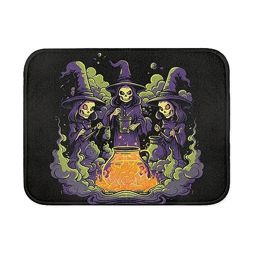 Wanyint Halloween Ghost Print Hund Katze Haustier Fütterungsmatte Haustier Matte für Futter und Wassernapf Waschbar Flecken/Öl/Staubabweisend Hund Tischsets von Wanyint