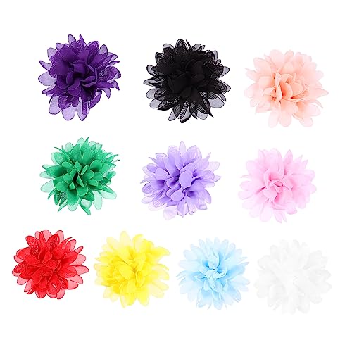 Warmhm 10st Blumenhalsband Für Haustiere Chiffon-blumenschleife Kragen Chiffon Welpe Hund Bezaubert Chiffon-Blumen-Patch Hundeblumenbindung 3D Stoff Handbuch Künstliche Blumen von Warmhm