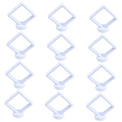 Warmhm 12 Sätze Aufgehängte Vitrine Floating Display Frame Stand Floatrahmenkasten. Schmuck- Federungskoffer. Floating- Anzeigerahmen. Schmuck- Floating- Rahmen. Weiß Rohstoffe Ring Pe 3D von Warmhm