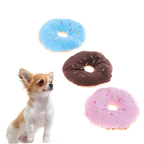 Warmhm 12 Stück Donut Kauen Für Hunde – Plüsch Quietschspielzeug in Bunten Farben - Ideal Für Kleine Und Mittelgroße Welpen - Perfekt Für Spiel Und Spaß von Warmhm