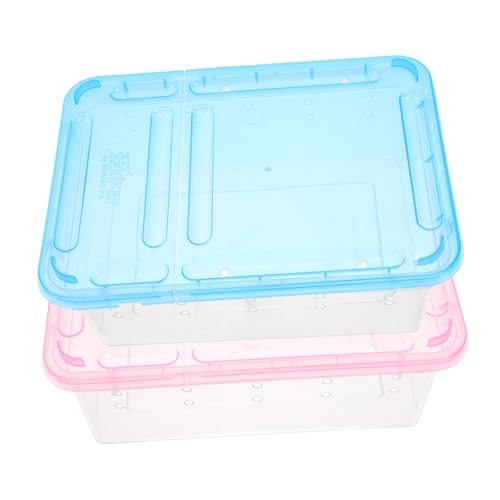 Warmhm 2 Stück Atmungsaktive Reptilienbox für Terrarium Transparente Futterbox für Eidechsen und Insekten für Halten und Füttern von Reptilien und Kleinen Haustieren Warmhm 2 Stück Atmungsaktive Reptilienbox für Terrarium Transparente Futterbox für Eidechsen und Insekten für Halten und Füttern von Reptilien und Kleinen Haustieren von Warmhm