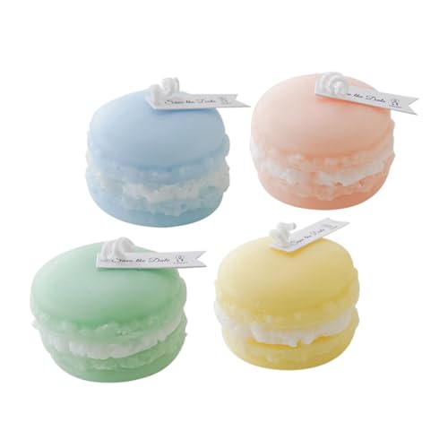 Warmhm 4 Stück Duftende Teelichtkerze Duftkerze Nach Paraffin Süße Macaron-Kerzen Wachskerze Mit Ätherischem Öl Therapeutische Kerze Handgegossene Duftkerze Kaffee Soja-wachs Souvenir von Warmhm