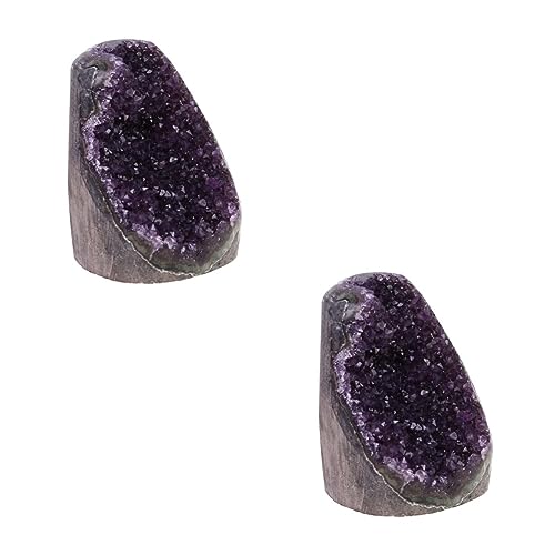 Warmhm Vasenfüller 2 STK Felsen Geode Exemplar Kristalle Natürlich Rauh Kristall-Cluster Amethyst Kristall Amethyst-geode Amethyst-Cluster Skulptur Violett Cluster von Warmhm