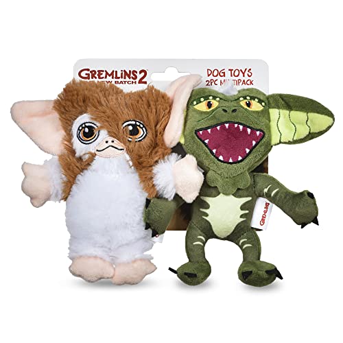 WARNER BROS Horror 2 Stück Halloween Gremlins Plüschtiere für Hunde,Klassisches Filmspielzeug für alle Hunde, offizielles Hundespielzeug Produkt von WB für Haustiere von Warner Bros