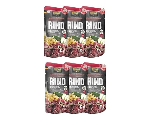 Belcando Frischebeutel Nassfutter | Multi Bundle, Sparpaket | Verschiedene Sorten | 6x125g (125g, 6X Rind) von Warnick´s Tierfutterservice