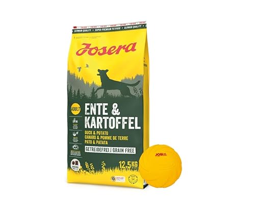 Josera Exclusive Trockenfutter für Hunde | Hundefutter | 12,5 KG + Goodie Hundespielzeug | Gratis Geschenk (12,5 KG Ente&Kartoffel, + Frisbee) von Warnick´s Tierfutterservice