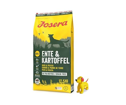 Josera Exclusive Trockenfutter für Hunde | Hundefutter | 12,5 KG + Goodie Hundespielzeug | Gratis Geschenk (12,5 KG Ente&Kartoffel, + Quietsche Seppl) von Warnick´s Tierfutterservice