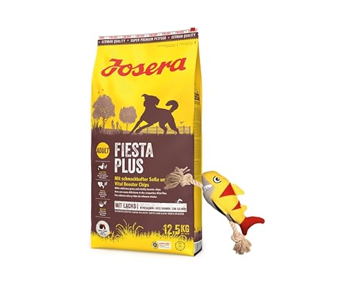 Josera Exclusive Trockenfutter für Hunde | Hundefutter | 12,5 KG + Goodie Hundespielzeug | Gratis Geschenk (12,5 KG FiestaPlus, + Hai) von Warnick´s Tierfutterservice