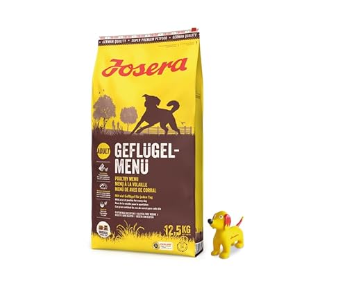 Josera Exclusive Trockenfutter für Hunde | Hundefutter | 12,5 KG + Goodie Hundespielzeug | Gratis Geschenk (12,5 KG Geflügelmenü, + Quietsche Seppl) von Warnick´s Tierfutterservice