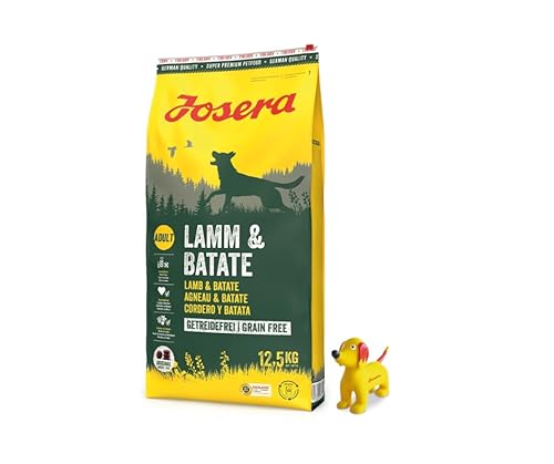 Josera Exclusive Trockenfutter für Hunde | Hundefutter | 12,5 KG + Goodie Hundespielzeug | Gratis Geschenk (12,5 KG Lamm&Batate, + Quietsche Seppl) von Warnick´s Tierfutterservice