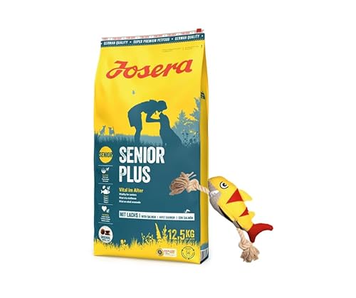 Josera Exclusive Trockenfutter für Hunde | Hundefutter | 12,5 KG + Goodie Hundespielzeug | Gratis Geschenk (12,5 KG SeniorPlus, + Hai) von Warnick´s Tierfutterservice