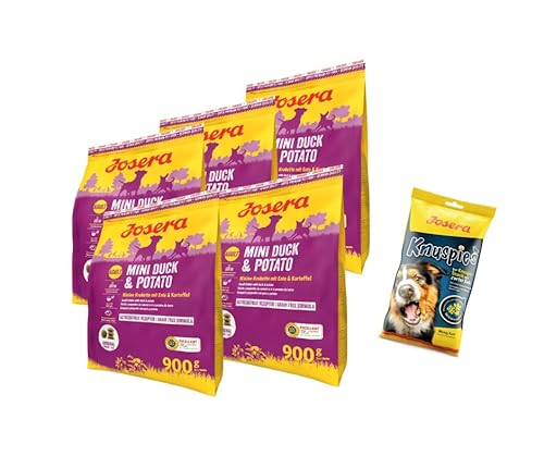 Josera | Mini Duck & Potato 5 x 900g + Knuspies 150g | Hundefutter & Hundesnack von Warnick´s Tierfutterservice