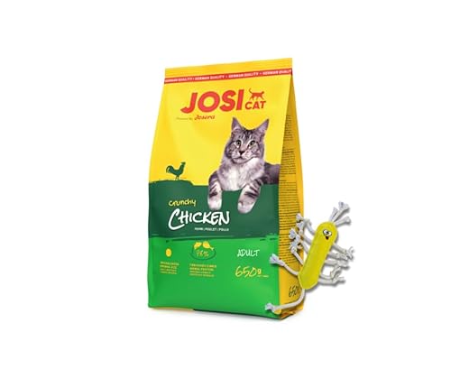 JosiCat | Trockenfutter | Katzenfutter | Sparbundle + Geschenk (650g + Kritzelmännchen, Crunchy Chicken) von Warnick´s Tierfutterservice