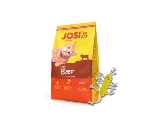 JosiCat | Trockenfutter | Katzenfutter | Sparbundle + Geschenk (650g + Kritzelmännchen, Tasty Beef) von Warnick´s Tierfutterservice