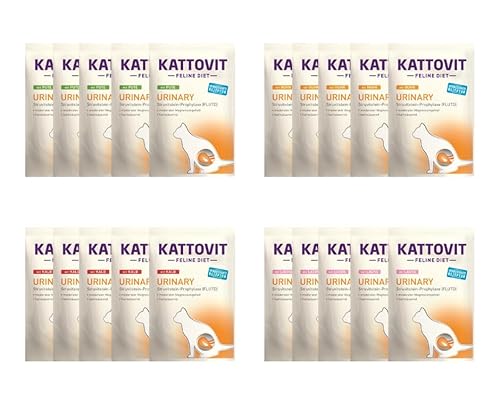 Kattovit Urinary Frischebeutel | Bundle | 4 Sorten | 20 x 85g | Pute, Huhn, Kalb & Lachs von Warnick´s Tierfutterservice