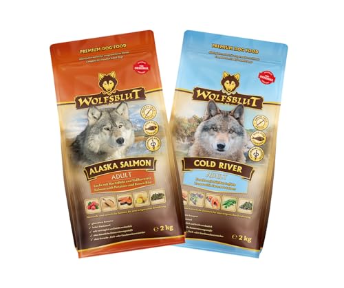 Wolfsblut Hund ADULT | Trockenfutter | Multi Bundle | Mix Paket | Sparpaket | 2 x 2 kg | verschiedene Sorten (2 x 2 KG, 1x Alaska Salmon, 1x Cold River) von Warnick´s Tierfutterservice