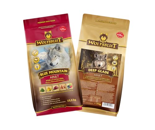 Wolfsblut Hund ADULT | Trockenfutter | Multi Bundle | Mix Paket | Sparpaket | 2 x 2 kg | verschiedene Sorten (2 x 2 KG, 1x Blue Mountain, 1x Deep Glade) von Warnick´s Tierfutterservice