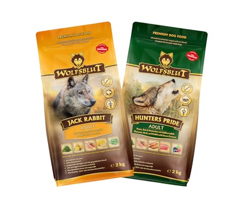 Wolfsblut Hund ADULT | Trockenfutter | Multi Bundle | Mix Paket | Sparpaket | 2 x 2 kg | verschiedene Sorten (2 x 2 KG, 1x Jack Rabbit, 1x Hunters Pride) von Warnick´s Tierfutterservice