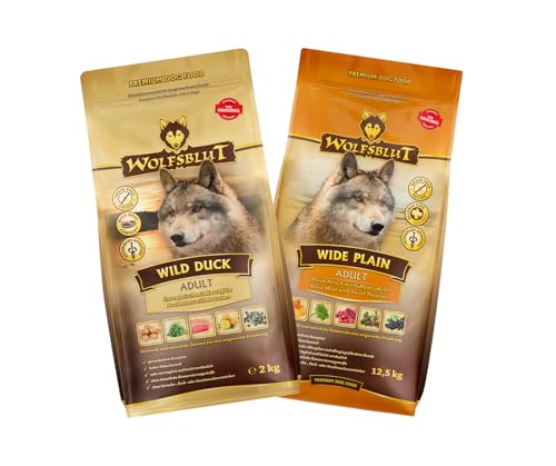 Wolfsblut Hund ADULT | Trockenfutter | Multi Bundle | Mix Paket | Sparpaket | 2 x 2 kg | verschiedene Sorten (2 x 2 KG, 1x Wild Duck, 1x Wide Plain) von Warnick´s Tierfutterservice